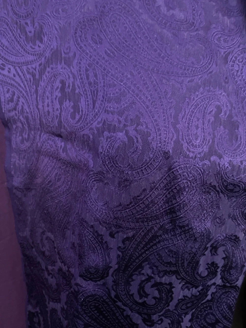 Vintage 1960s Allen Solly Purple Jacquard Silk/Wool Scarf